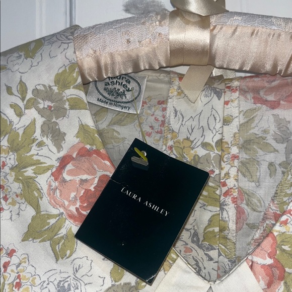 Vtg 90s Laura Ashley Floral Dress WITH TAGS Ecru Washed Coral Cottagecore - Picture 4 of 11